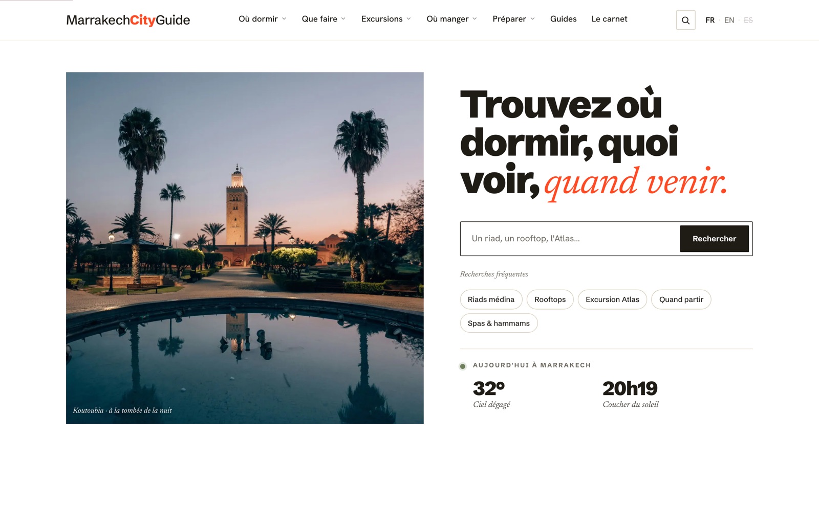 Aperçu du site Marrakech City Guide